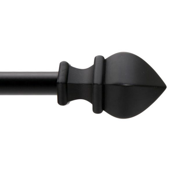 Kenney Matte Black Fast Fit Waverly Curtain Rod 42 in. L X 120 in. L