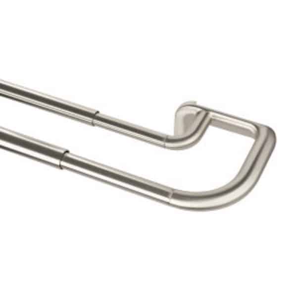 Umbra Twilight Matte Nickel Silver Curtain Rod 88 in. L X 144 in. L