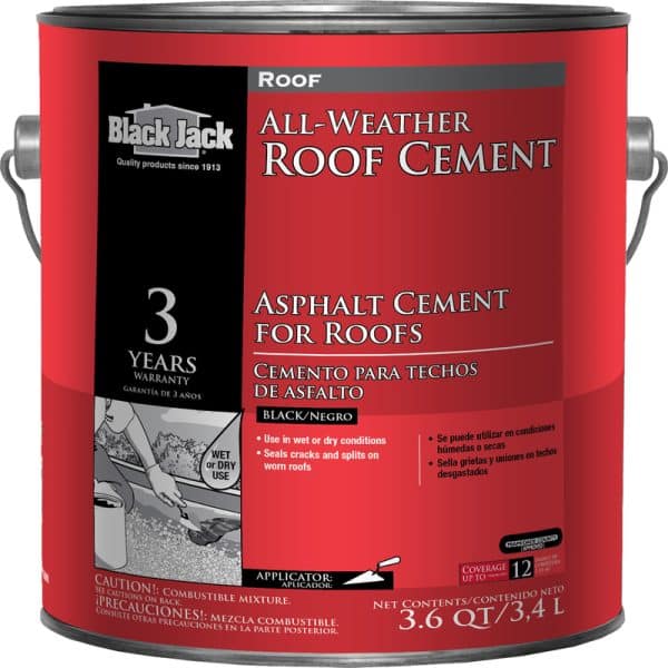 Black Jack Gloss Black Patching Cement All-Weather Roof Cement 3.6 qt