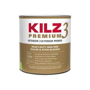 KILZ Premium White Flat Water-Based Stain Blocking Primer 1 qt