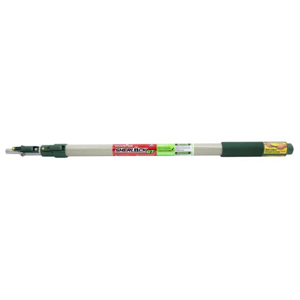 Wooster Sherlock Telescoping 2-4 ft. L X 1 in. D Aluminum Extension Pole Black/White