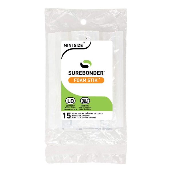 Surebonder Foam Stik .27 in. D X 4 in. L All Purpose Glue Sticks White 15 pk