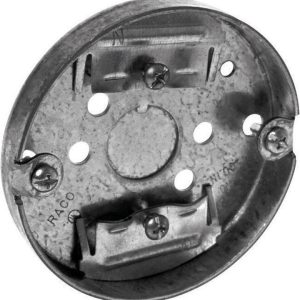 Raco 4 cu in Round Steel 1 gang Junction Box Gray