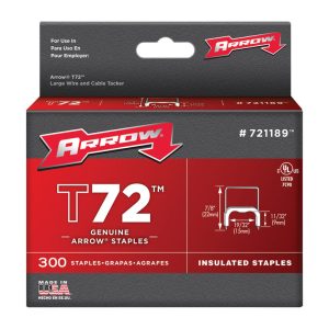 Arrow T72 19/32 in. W X 7/8 in. L 15 Ga. Wide Crown Insulated Staples 300 pk