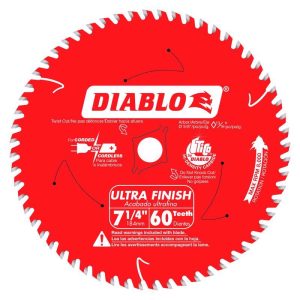 Diablo 7-1/4 in. D X 5/8 in. Carbide Finishing Saw Blade 60 teeth 1 pc