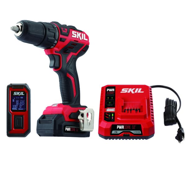 SKIL PWR CORE 12 V Cordless Brushless 2 Tool Drill Driver and Laser Measure Kit