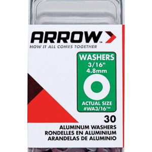 Arrow 3/16 in. D Aluminum Flat Washers Silver 30 pk