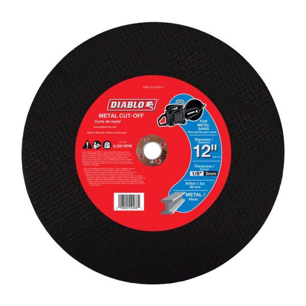 Diablo 12 in. D X 20 mm Aluminum Oxide High Speed Metal Cut-Off Disc 1 pk