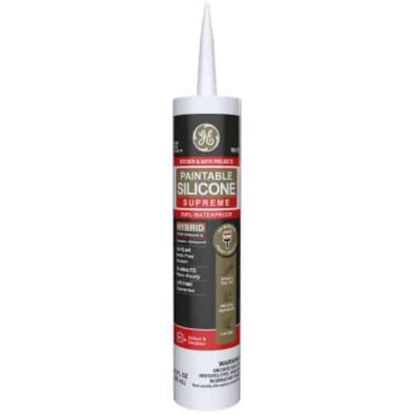 GE Supreme White Supreme Silicone Kitchen and Bath Caulk Sealant 10.1 oz