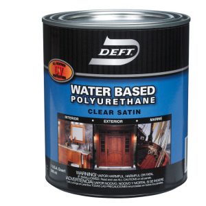 Deft Satin Clear Water-Based Waterborne Wood Finish 1 qt