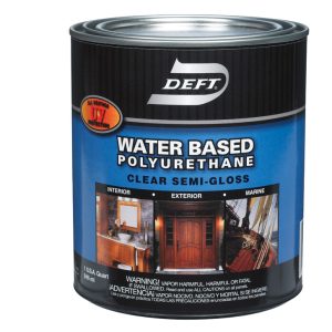 Deft Semi-Gloss Clear Water-Based Waterborne Wood Finish 1 qt