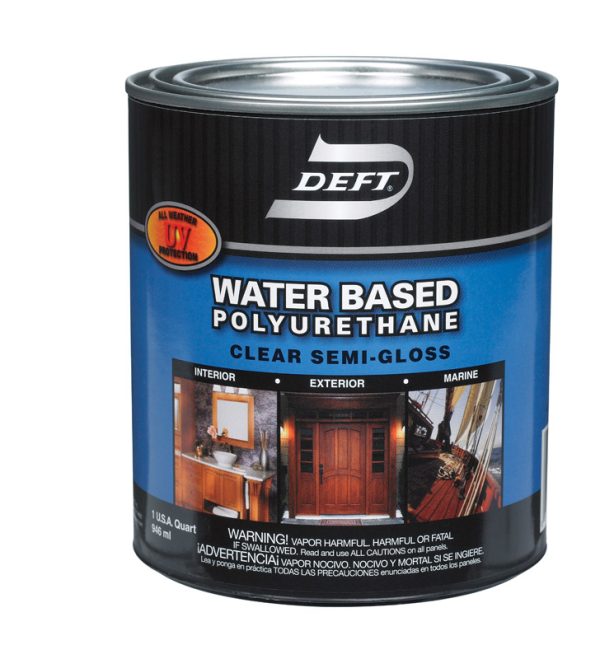 Deft Semi-Gloss Clear Water-Based Waterborne Wood Finish 1 qt