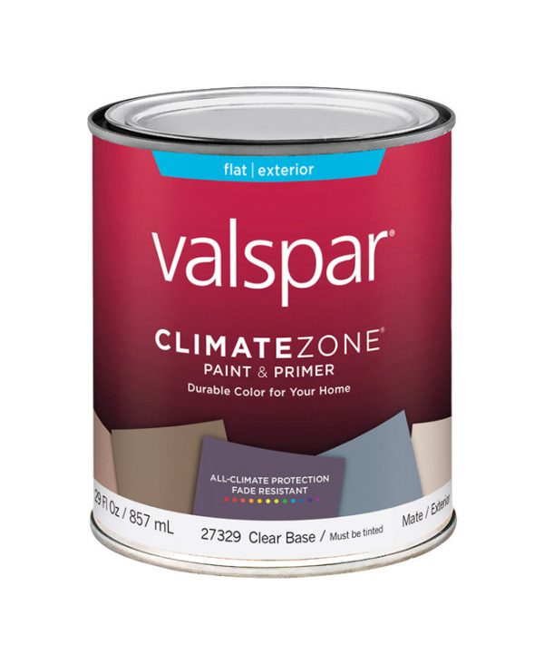 Valspar Climate Zone Flat Clear Base Paint and Primer Exterior 1 qt