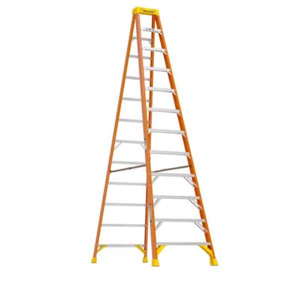 Werner 12 ft. H Fiberglass Step Ladder Type IA 300 lb. capacity