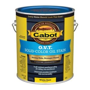 Cabot O.V.T. Solid Color Oil Stain VOC Solid Tintable White Base Alkyd Linseed Oil Stain 1 gal