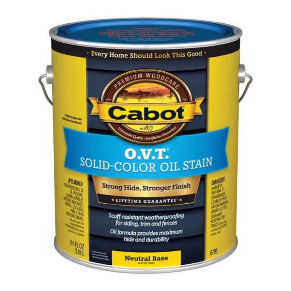 Cabot O.V.T. Low VOC Solid Tintable Neutral Base Alkyd Linseed Oil Stain 1 gal