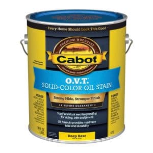 Cabot O.V.T. Solid Color Oil Stain VOC Solid Tintable Deep Base Alkyd Linseed Oil Stain 1 gal