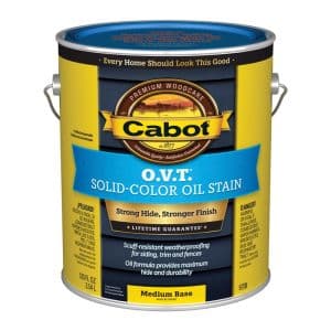Cabot O.V.T. Solid Color Oil Stain VOC Solid Tintable Medium Base Alkyd Linseed Oil Stain 1 gal