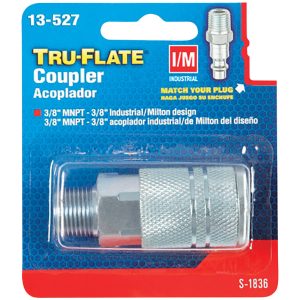 Tru-Flate Steel Quick Change Coupler 3/8 in. Male 1 pc