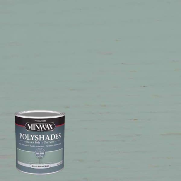Minwax Polyshades Semi-Transparent Gloss Vintage Blue Stain/Polyurethane Finish 1 qt