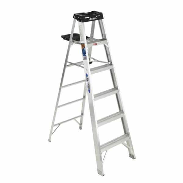Werner 6 ft. H Aluminum Step Ladder Type IA 300 lb. capacity