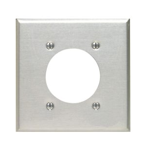 Leviton Silver 2 gang Aluminum Receptacle Wall Plate 1 pk