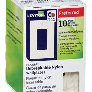 Leviton Decora Almond 1 gang Thermoplastic Nylon Rocker Wall Plate 10 pk