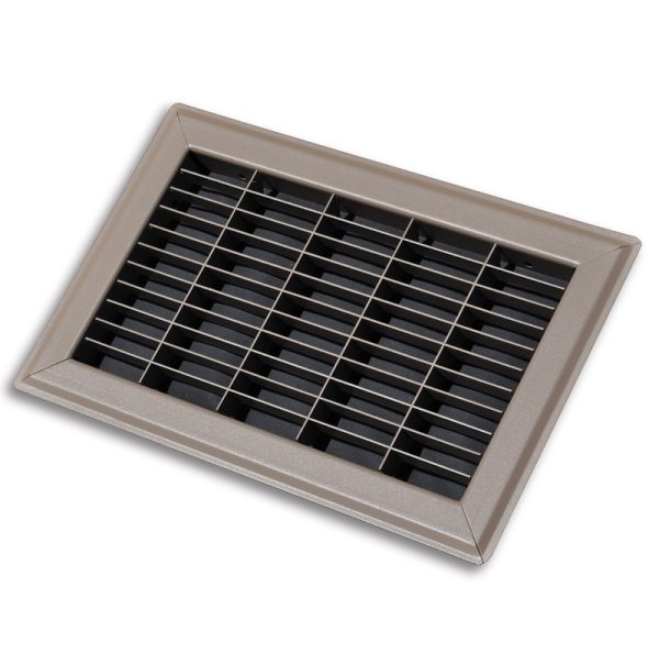 Tru Aire 10 in. H X 14 in. W 1-Way Powder Coat Brown Steel Floor Grille