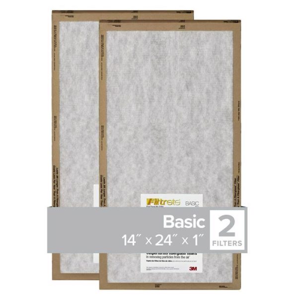 Filtrete 14 in. W X 24 in. H X 1 in. D Synthetic 1 MERV Flat Panel Filter 2 pk