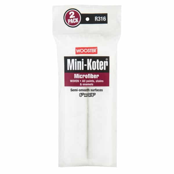 Wooster Mini-Koter Microfiber 6 in. W X 3/8 in. Mini Paint Roller Cover 2 pk