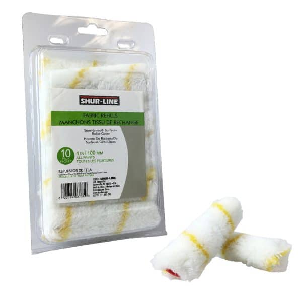 Shur-Line Fabric 4 in. W X 3/8 in. Mini Paint Roller Cover Refill 10 pk