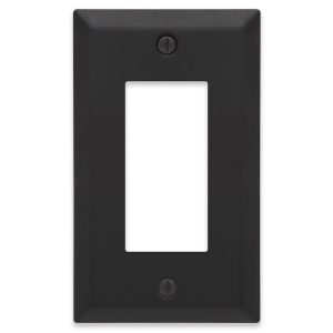 Amerelle Century Matte Black 1 gang Stamped Steel Rocker Wall Plate 1 pk