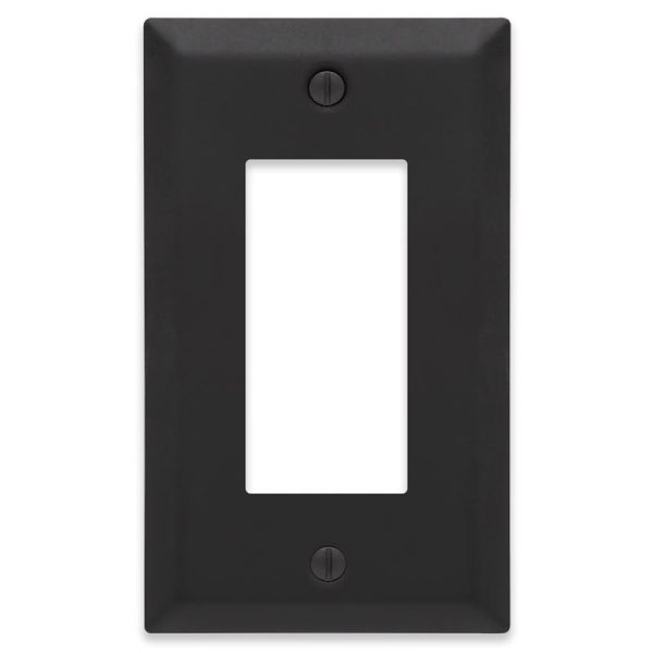 Amerelle Century Matte Black 1 gang Stamped Steel Rocker Wall Plate 1 pk