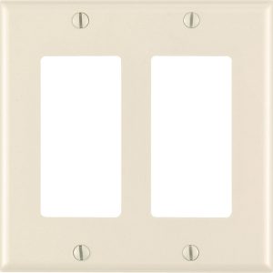 Leviton Decora Light Almond 2 gang Thermoset Plastic GFCI/Rocker Wall Plate 1 pk