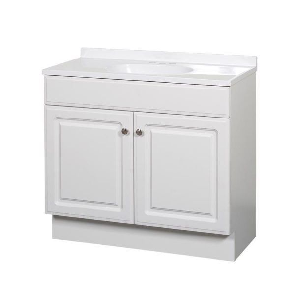 Zenith Products Zenna Home Single White Bathroom Vanity 36 in. W X 18