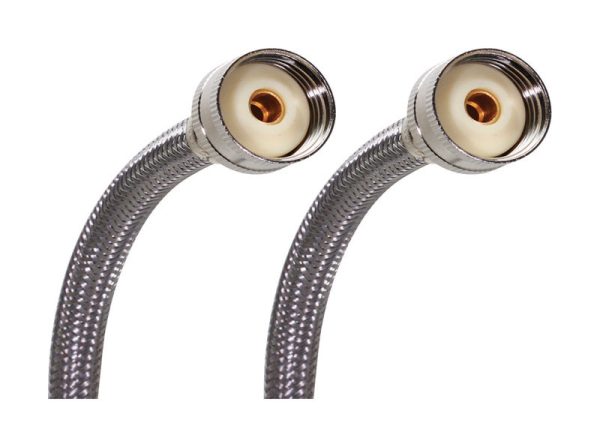 Fluidmaster 3/4 in. Hose X 3/4 in. D Hose 60 in. Braided Stainless Steel Washing Machine Supply Line