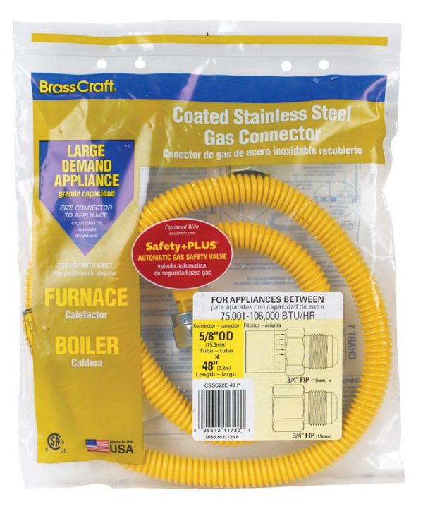 BrassCraft ProCoat 5/8 in. 3/4 in. D Stainless Steel Connector 48 in. L