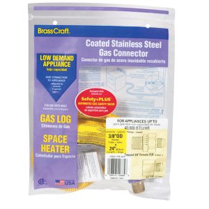 BrassCraft ProCoat 3/8 in. Flare X 1/2 in. D FIP 24 ft. Stainless Steel Gas Connector