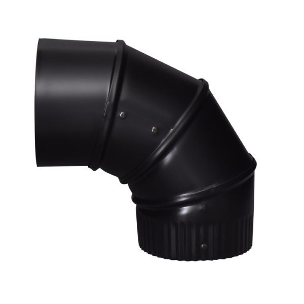 Imperial 4 in. D X 4 in. D Adjustable 90 deg Steel Stove Pipe Elbow