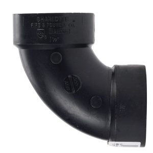 Charlotte Pipe 1-1/2 in. Hub X 1-1/2 in. D Hub ABS 90 Degree Elbow