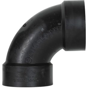 Charlotte Pipe 3 in. Hub X 3 in. D Hub ABS 90 Degree Elbow