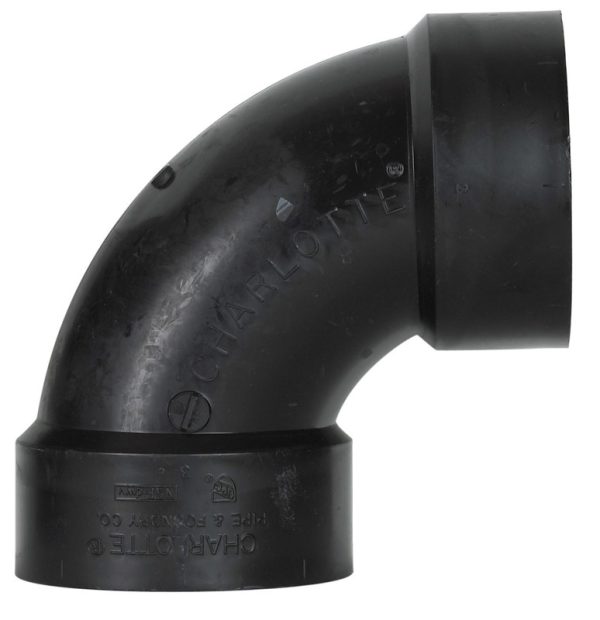 Charlotte Pipe 3 in. Hub X 3 in. D Hub ABS 90 Degree Elbow