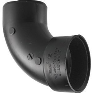 Charlotte Pipe 3 in. Hub X 3 in. D Spigot ABS 90 Degree Elbow