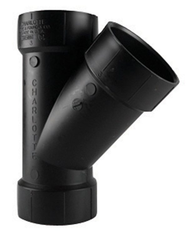 Charlotte Pipe 1-1/2 in. Hub X 1-1/2 in. D Hub ABS Wye