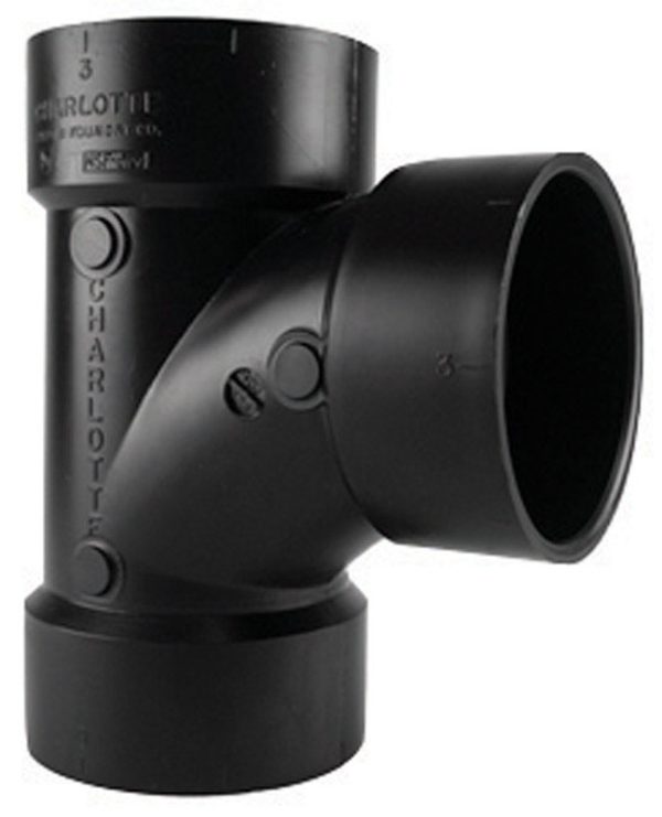 Charlotte Pipe 3 in. Hub X 3 in. D Hub ABS Sanitary Tee