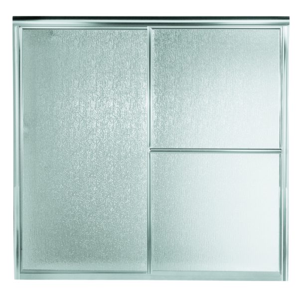 Sterling Deluxe 56.25 in. H X 59 in. W Silver Framed Tub Door