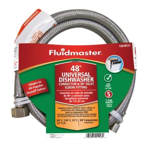 Fluidmaster 3/8 in. Compression X 3/8 in. D Compression 48 in. Braided Stainless Steel Dishwasher Su