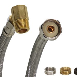 Fluidmaster 3/8 in. Compression X 1/2 in. D FIP 60 in. Braided Stainless Steel Dishwasher Supply Lin