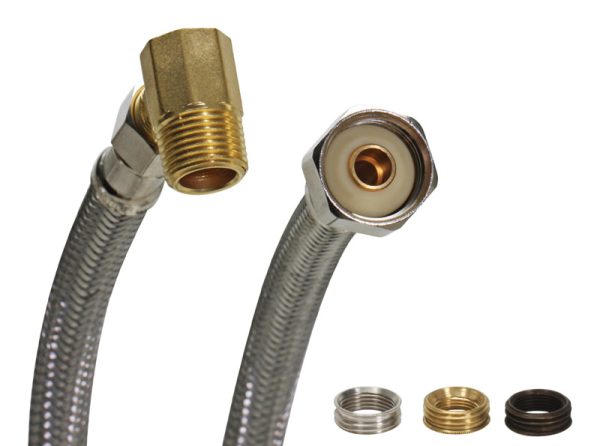 Fluidmaster 3/8 in. Compression X 1/2 in. D FIP 60 in. Braided Stainless Steel Dishwasher Supply Lin