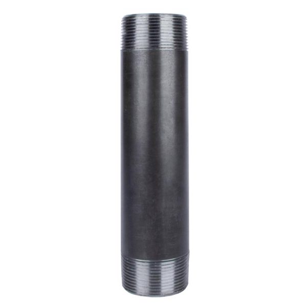 STZ Industries 1-1/2 in. MIP each X 1-1/2 in. D MIP each Black Steel 10 in. L Nipple